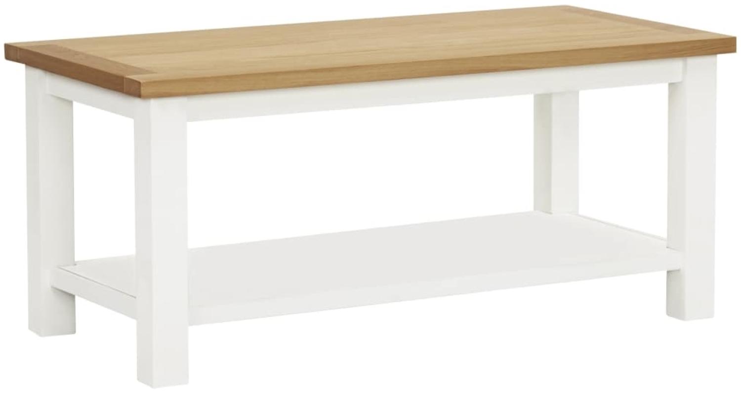 Couchtisch 90 x 45 x 40 cm Eiche Massivholz Bild 1