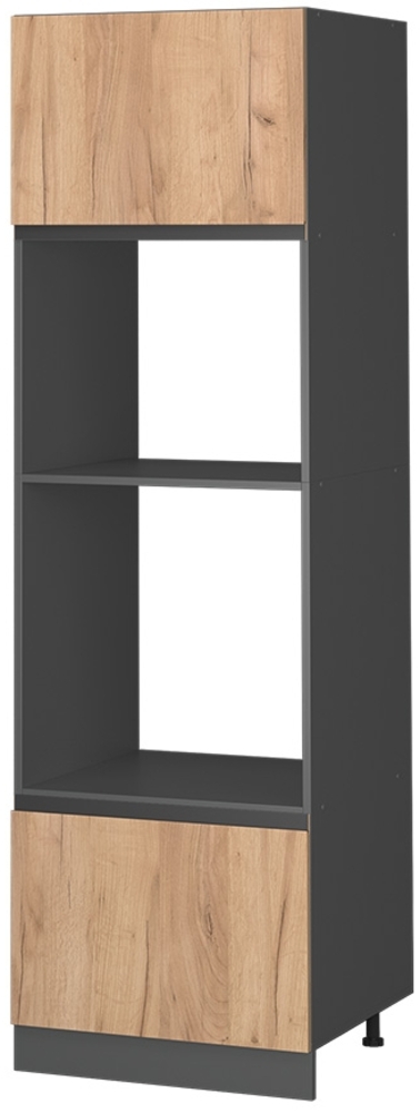 Mikrowellenschrank R-Line Goldkraft Eiche 60 cm J-Shape Vicco Bild 1