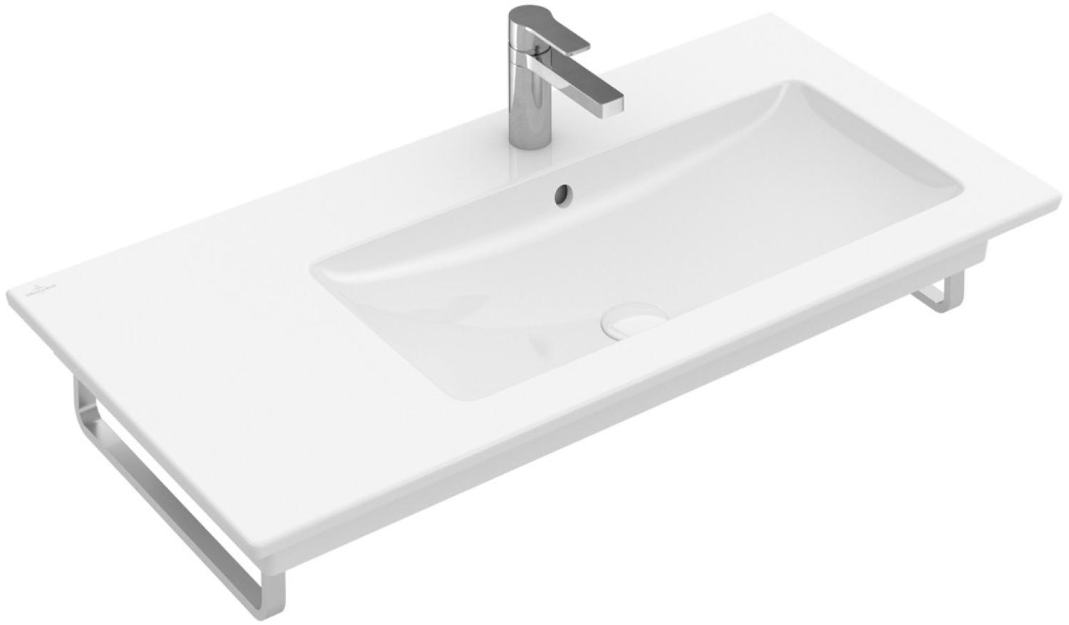 VILLEROY & BOCH VENTICELLO Waschbecken Keramik 100 cm breit, Weiß, Becken rechts, mit Überlauf, CeramicPlus Bild 1