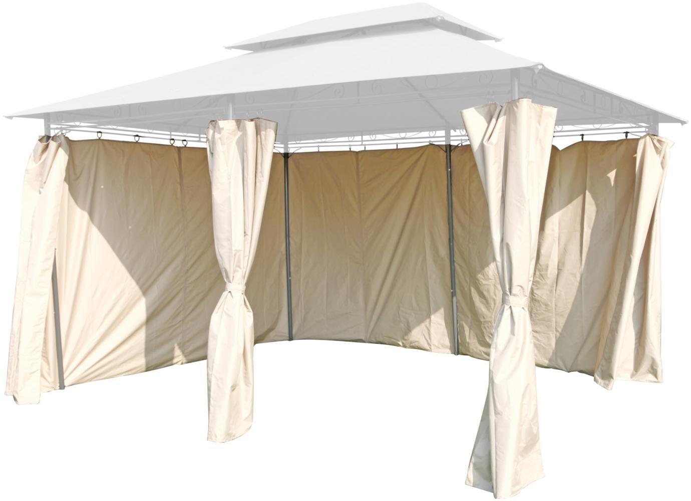 6er Seitenteile Set Pavillon 4x3m Gartenpavillon Seitenwand Sichtschutz robust beige Bild 1