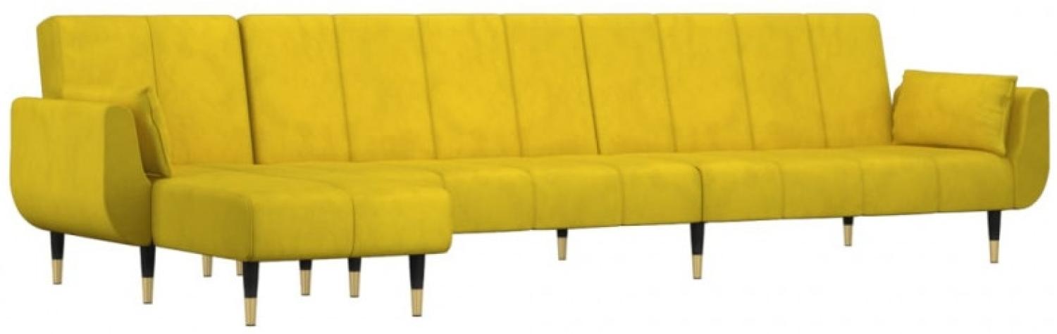 Schlafsofa in L-Form Gelb 275x140x70 cm Samt Bild 1