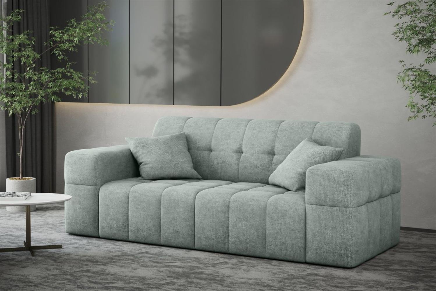 Sofa Designersofa NANCY 2-Sitzer in Stoff Perfekt Harmony Eisblau Bild 1