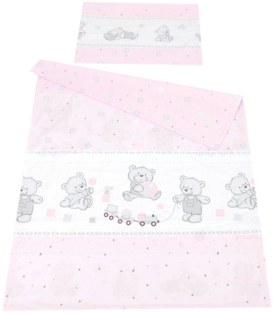 BABYLUX Kinderbettwäsche 2 Tlg. 90x120 cm Bettwäsche 71. Bär Cookie Rosa Bild 1