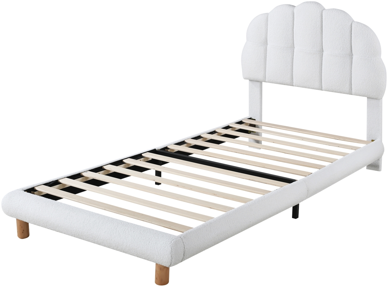 ComfortXL Kinderbett-O2810, Massivholz, Weiß, 205x99x99cm Bild 1
