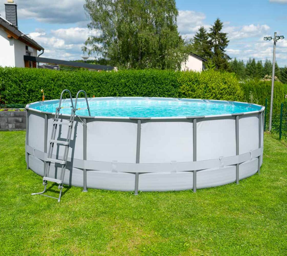 Summer Waves Elite Frame Pool | Aufstellpool rund | Komplettset | Grau | Ø 549x132 cm Bild 1