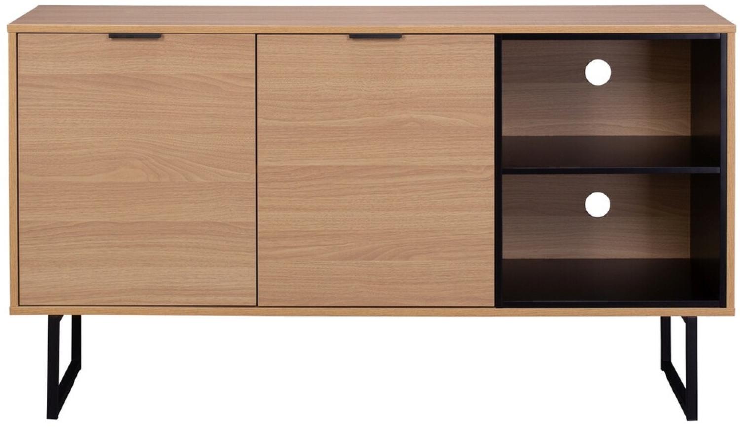 Sideboard MDF mit Eiche Dekor und Metall Natur 140x39,5 cm Bild 1