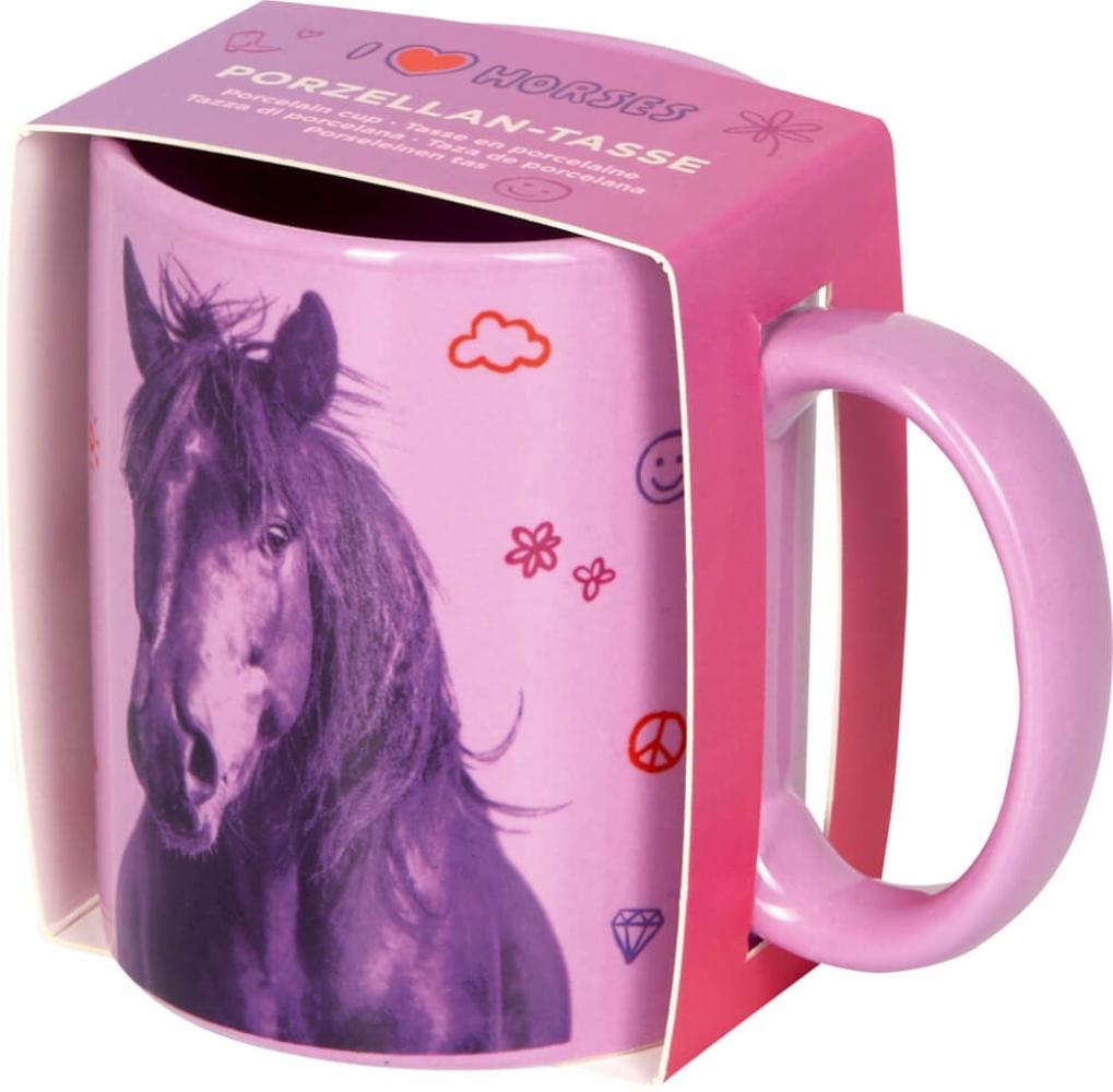 Porzellan-Tasse Love - I LOVE HORSES Bild 1