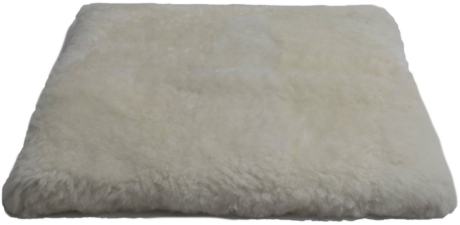 Reissner Lammfelle SIKI-VF Schaffell Sitzkissen Vollfell Qualität (Rollstuhlauflage Katzenbett) VF 40x40 cm weiß Bild 1