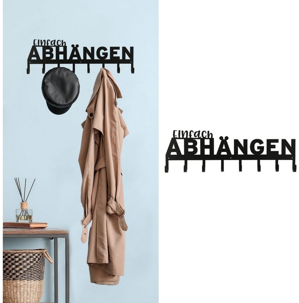CEPEWA Garderobenleiste Garderobenleiste "Einfach Abhängen" Spruch 8 Haken Bild 1