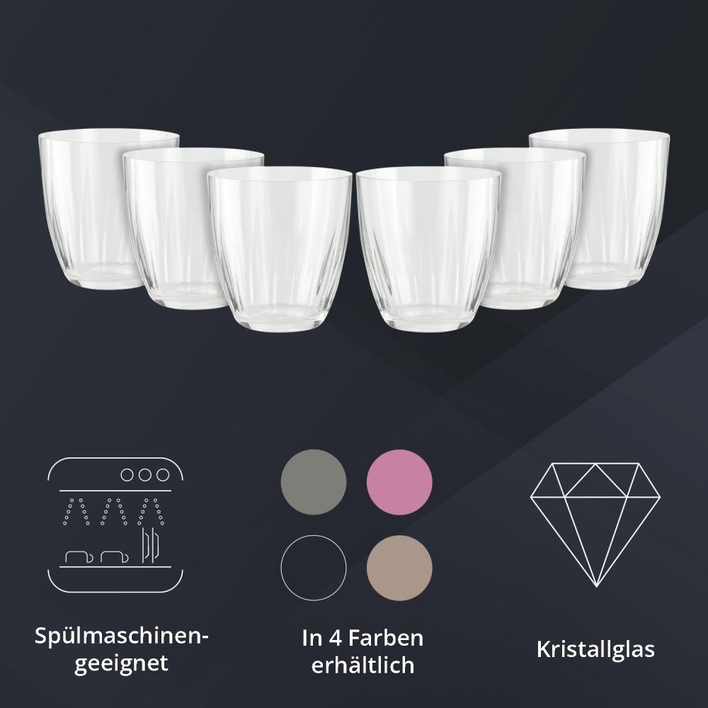 Peill+Putzler Germany 6er Set Becher klar, 260ml Volumen, aus hochwertigem Kristallglas, sehr pflegeleicht da Spühlmaschinengeeignet, Glanzstücke für jede Gelegenheit Bild 1