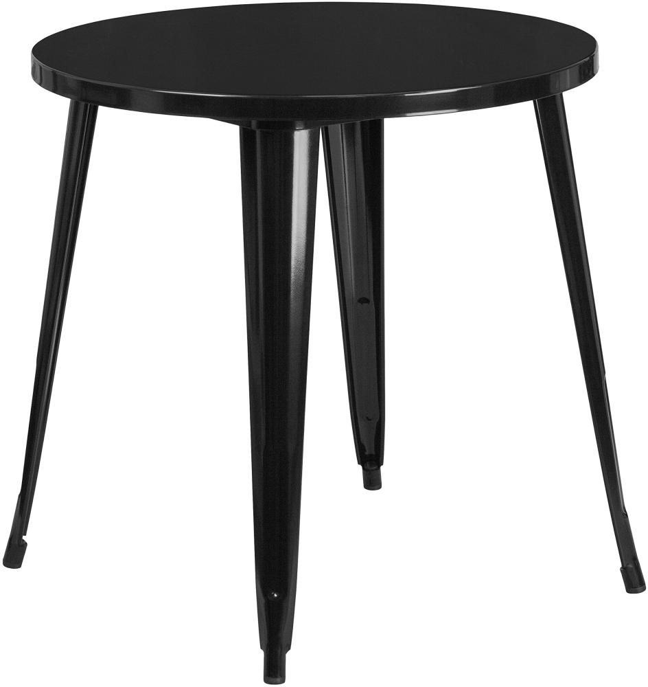 Flash Furniture Jeffrey Gartentisch für drinnen und draußen, rund, 76,2 cm, Weiß Bild 1