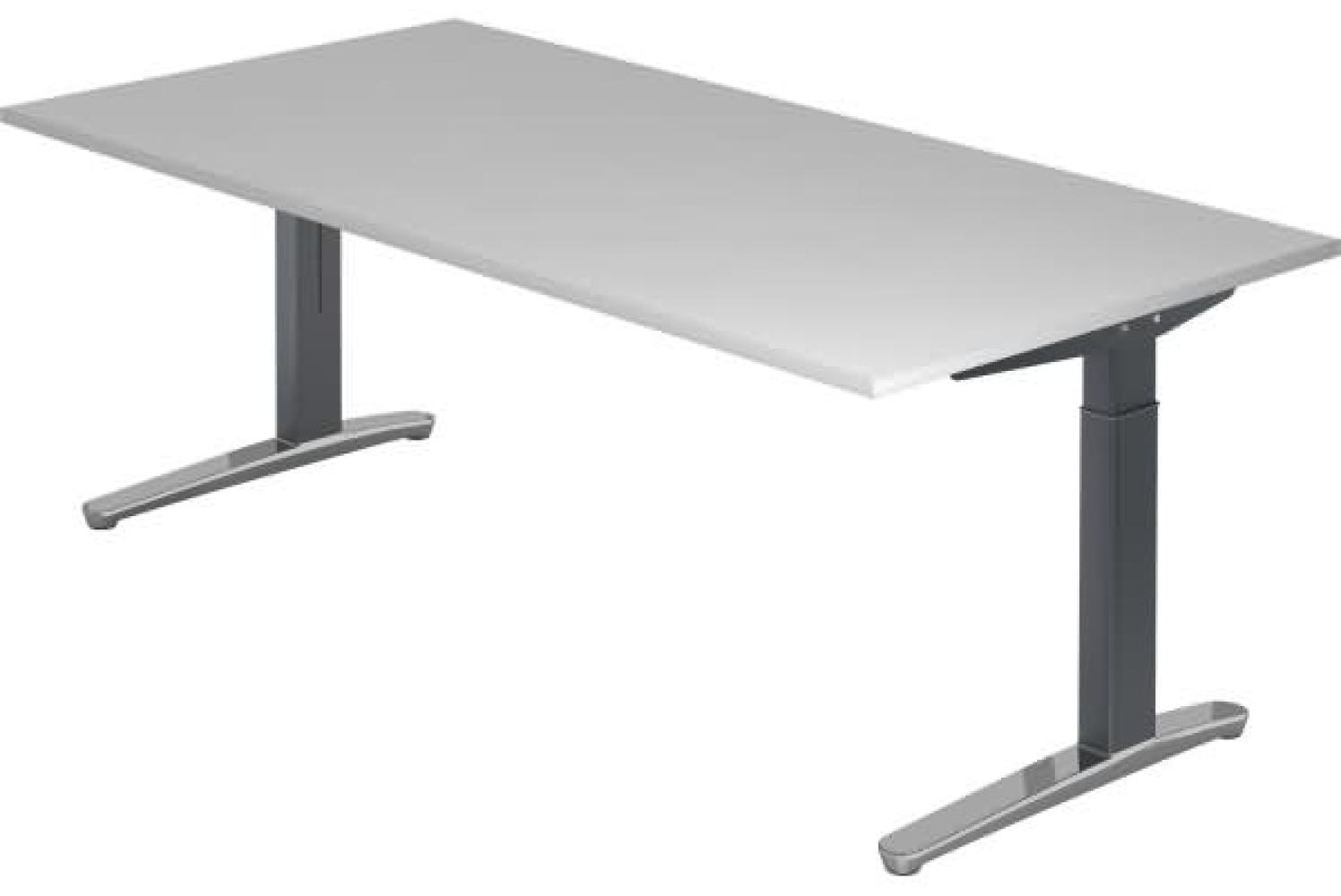 'XB2E' Schreibtisch C-Fuß poliert 200x100 cm Grau/Graphit Bild 1