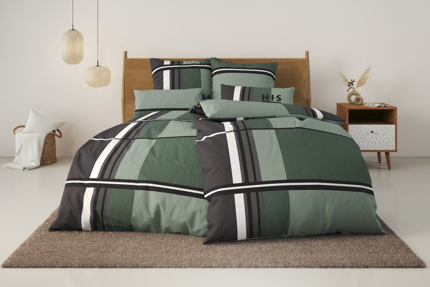 H.I.S Bettwäsche Cassia, Linon, 2 teilig, in sportlichem Karo Design,Bettwäsche aus Baumwolle,ab Gr. 135x200 cm Bild 1