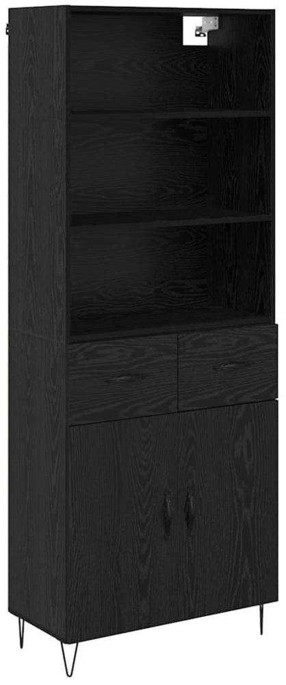vidaXL Highboard Schwarz Eichen-Optik 69,5 x 32,5 x 180 cm 3416172 Bild 1