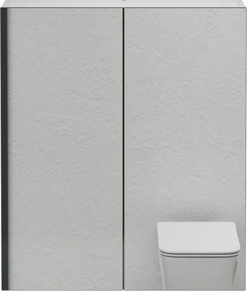 doporro Spiegelschrank Wandschrank Wandspiegel 60/80/100/120x70cm Weiß/Anthrazit Bild 1