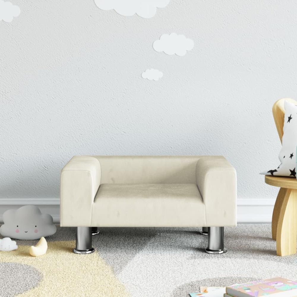 vidaXL Kindersofa Creme 50x40x26,5 cm Samt 3196342 Bild 1