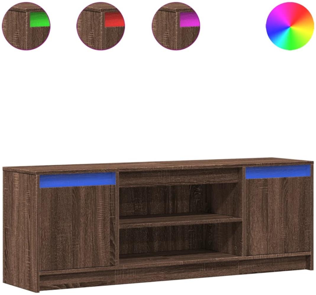 vidaXL TV-Schrank mit LED-Beleuchtung Braun Eichen-Optik 139,5x34x50cm 852200 Bild 1
