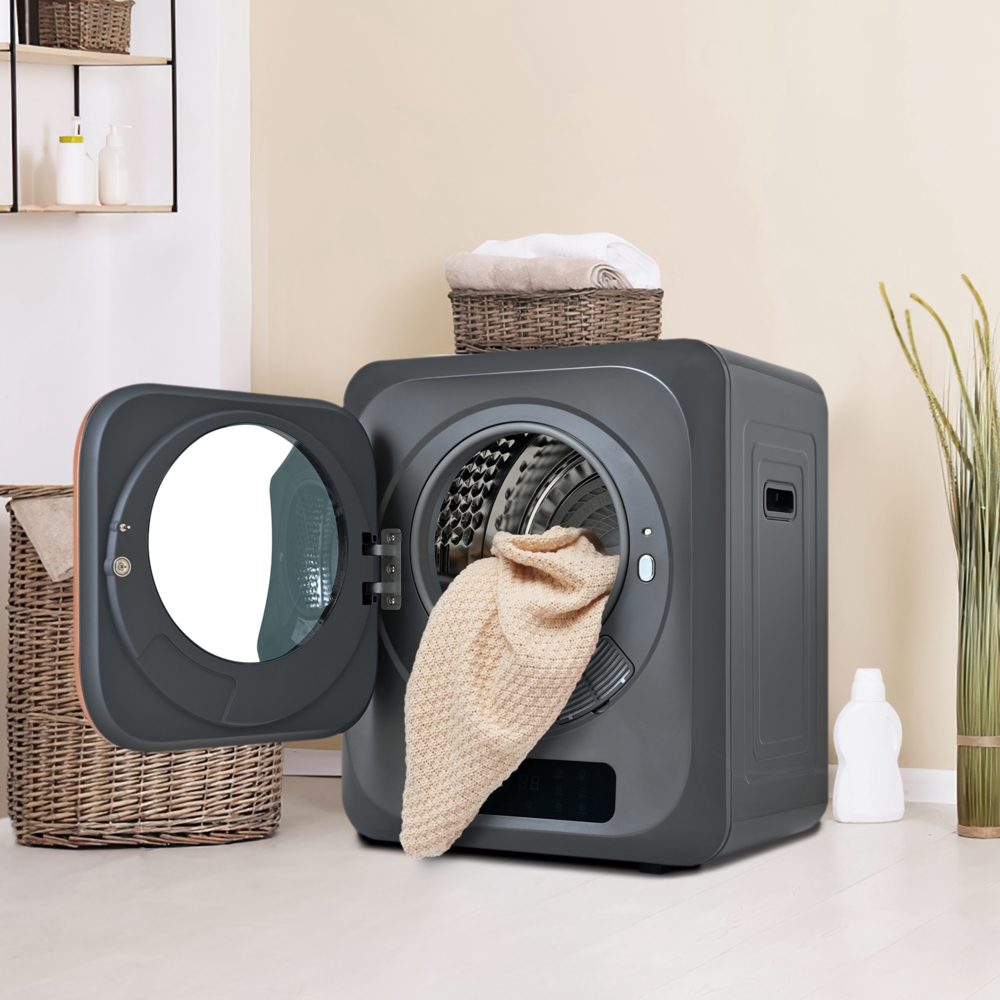 Wäschetrockner Wandmontage 4 kg mit LED, 6 Programme, UV-Desinfektion, Edelstahl Trommel, platzsparend, Haushaltsgerät,Grau Bild 1