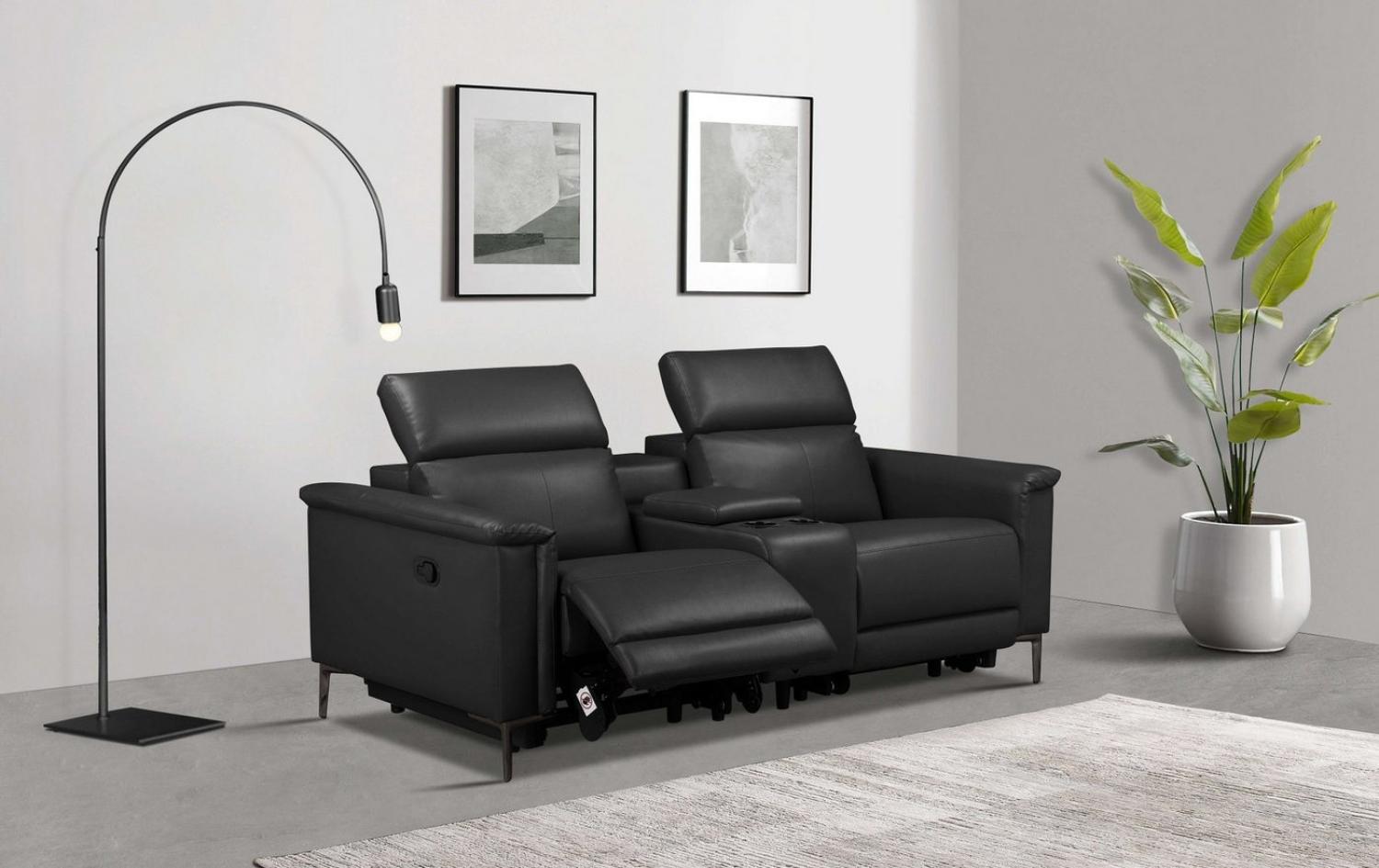 Places of Style 2-Sitzer Lund, 2er-Kinosofa, TV-Sessel, Multimedia-Sofa, m. elektrischer o. manueller Relaxfunktion, Getränkehalter u. Staufach Bild 1