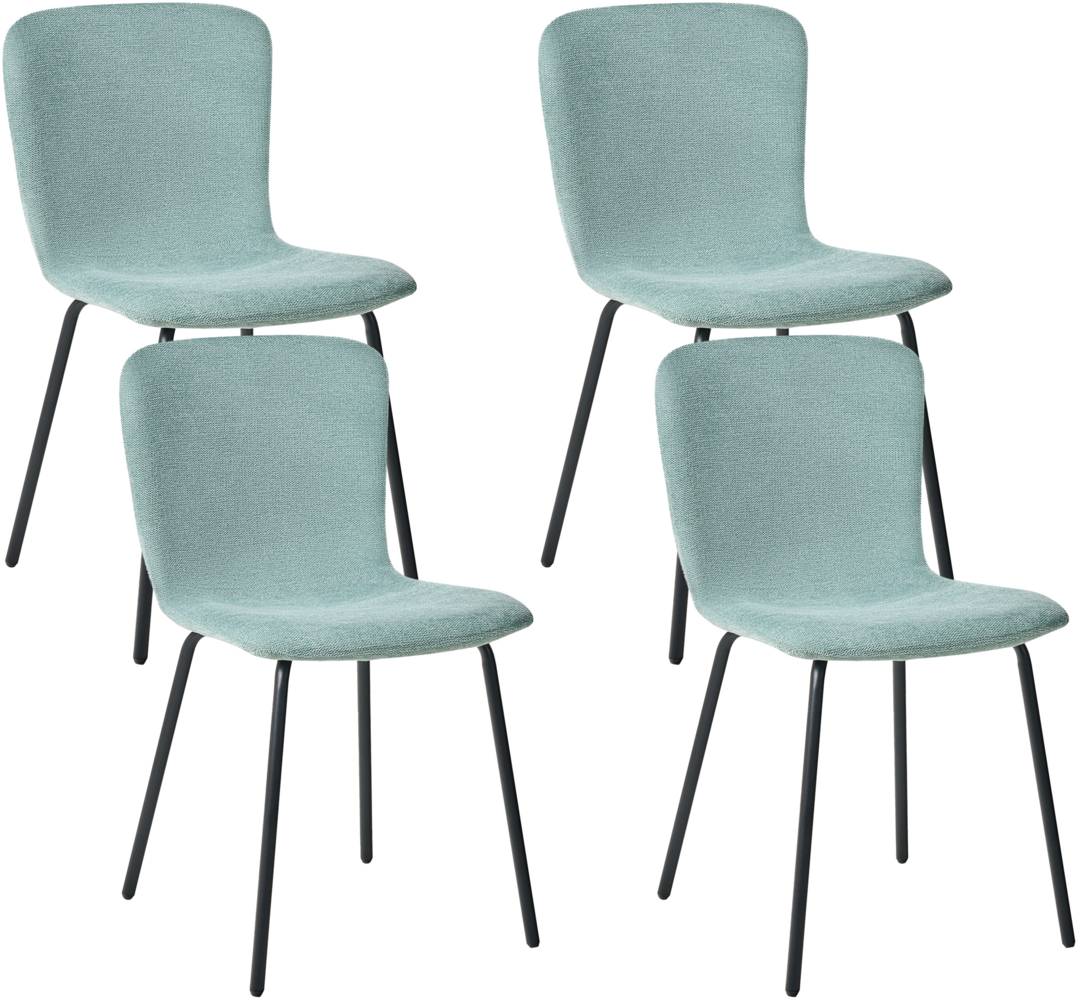 Esszimmerstuhl 4er Set CALDWELL Stoff Mintgrün Bild 1