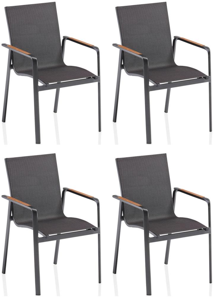 Kettler 4x Stapelsessel Diamond Alu anthrazit/charcoal Stapelstuhl 57,5 x 62 x 90 cm Bild 1