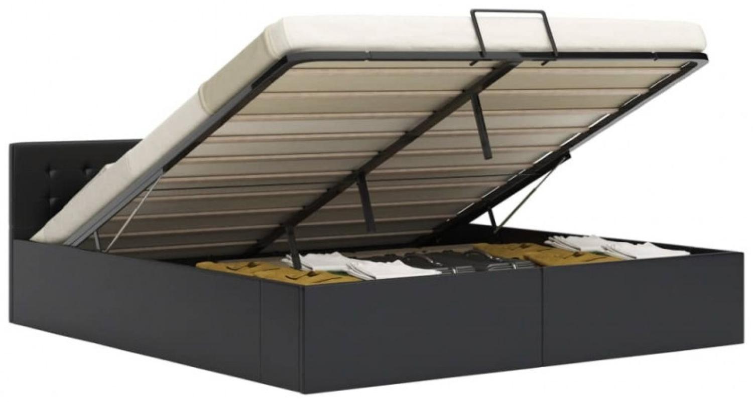 vidaXL Stauraumbett Hydraulisch Schwarz Kunstleder 180×200 cm 285515 Bild 1