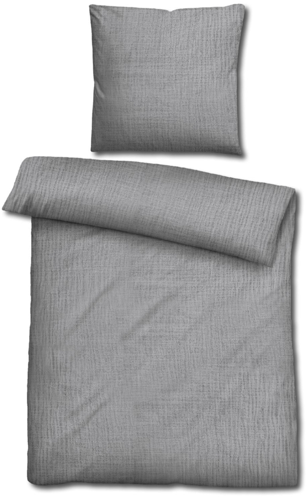 Sleezzz® Musselin Bettwäsche grau 135 x 200 cm + 80 x 80 cm Bild 1