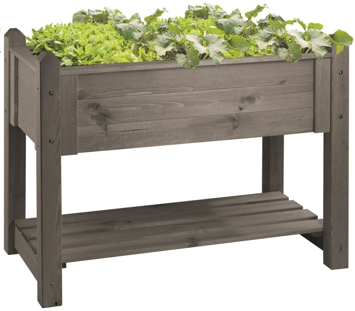 Hochbeet Premium aus Kiefernholz, Vintage-Grau, 114x60x84,4 cm Bild 1