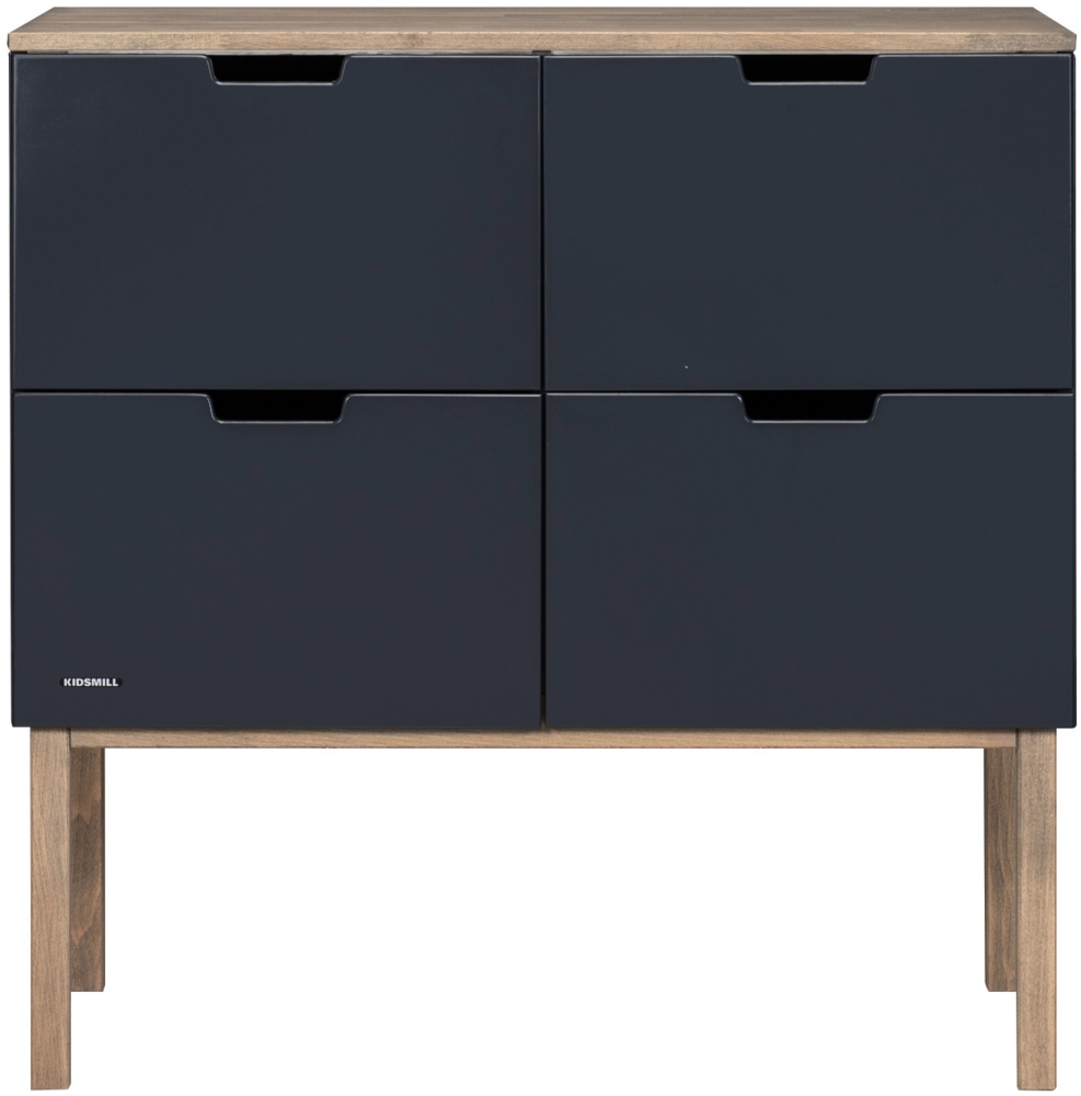 Kidsmill Sepp Babyzimmer Anthrazit/Buche | Bett 60x120 cm + Kommode + Schrank 2-türig Bild 1