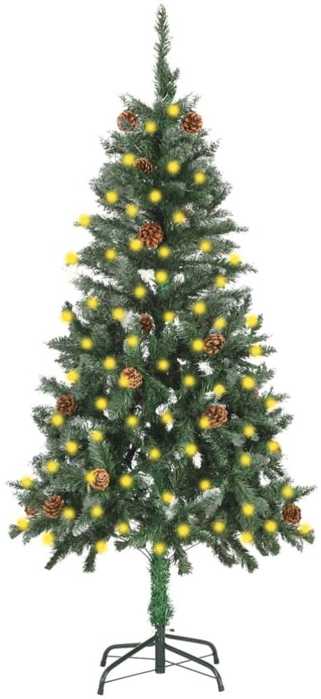 vidaXL Künstlicher Weihnachtsbaum mit Beleuchtung & Zapfen 150 cm 3077746 Bild 1