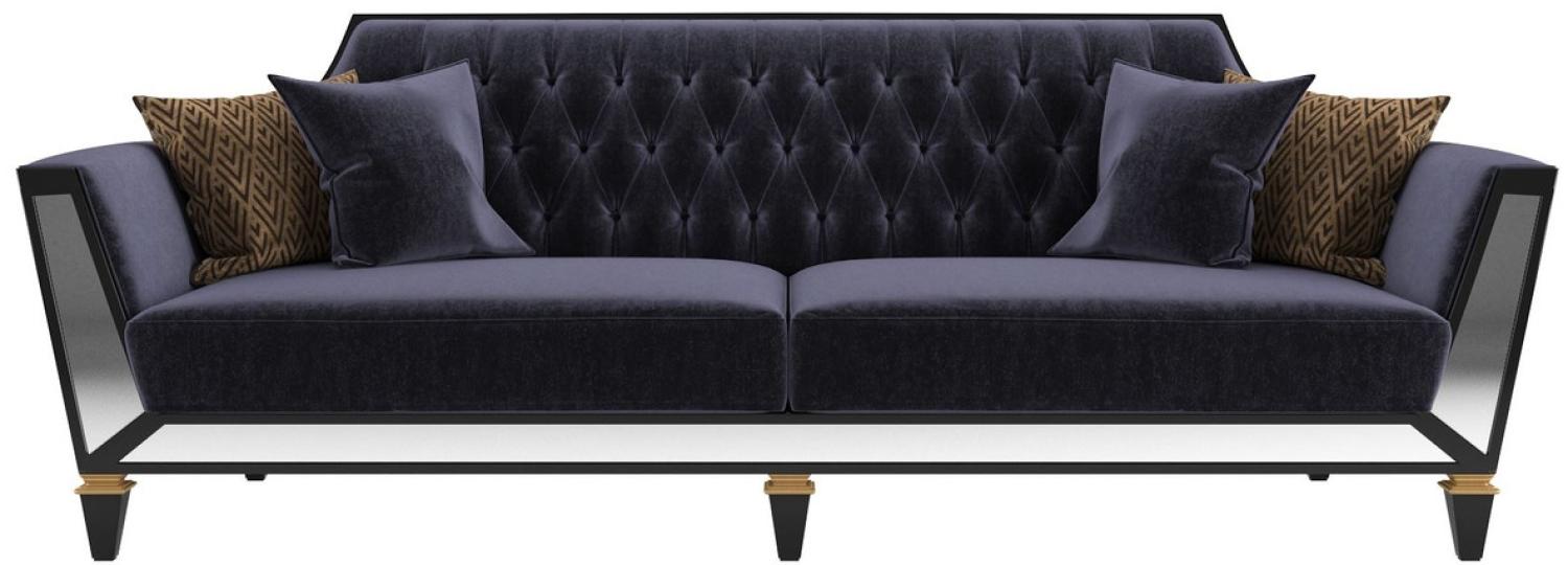 Casa Padrino Luxus Barock Wohnzimmer Sofa Lila / Schwarz / Gold 260 x 95 x H. 93 cm - Prunkvolle Wohnzimmer Möbel im Barockstil Bild 1