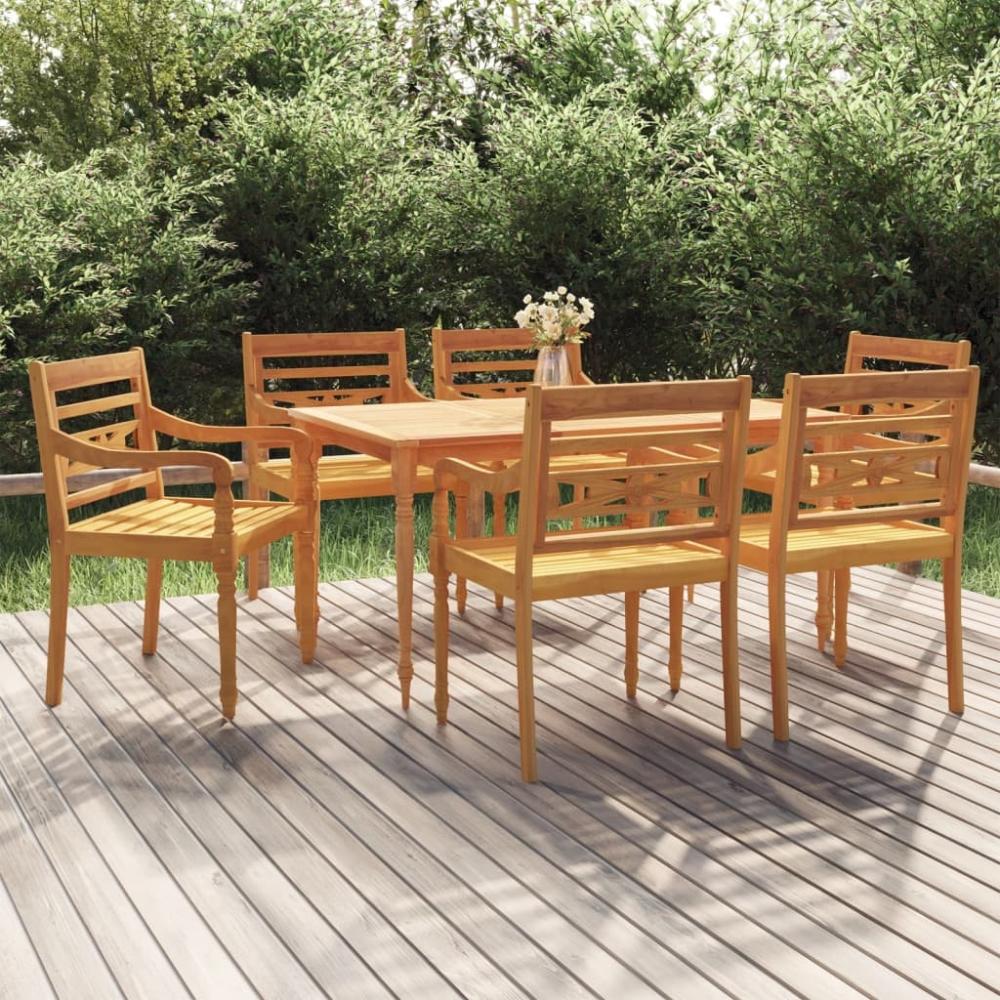 vidaXL 7-tlg. Garten-Essgruppe Massivholz Teak 3100788 Bild 1