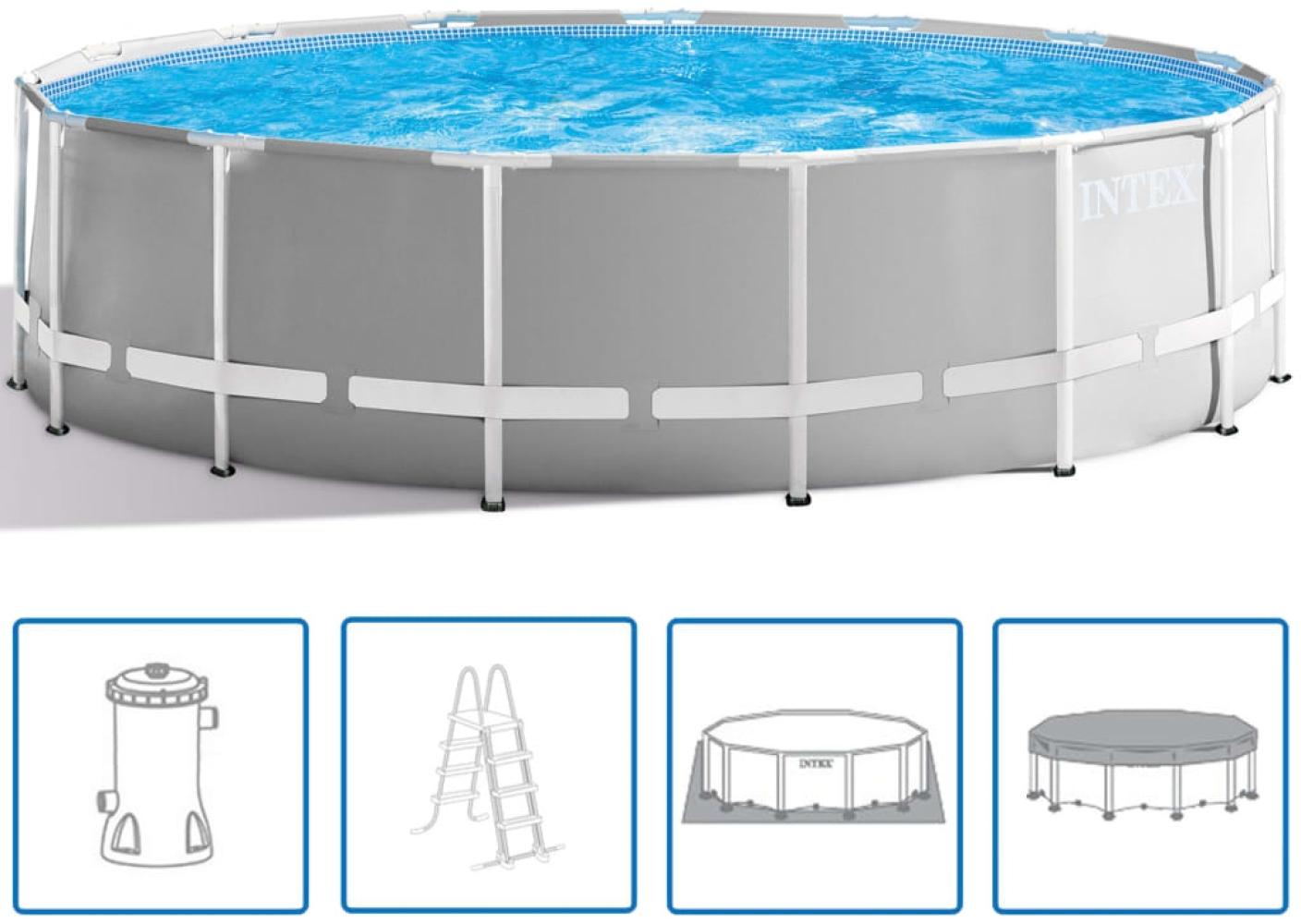 INTEX Prism Frame Pool , 457 x 122 cm, rund Bild 1
