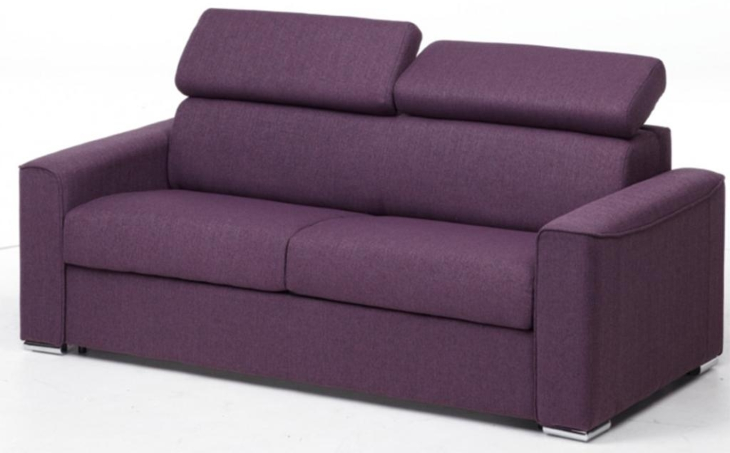 Schlafsofa 3-Sitzer Stoff VIZIR - Violett - Liegefläche mit Lattenrost: 140 cm - Matratzenhöhe: 14 cm Bild 1