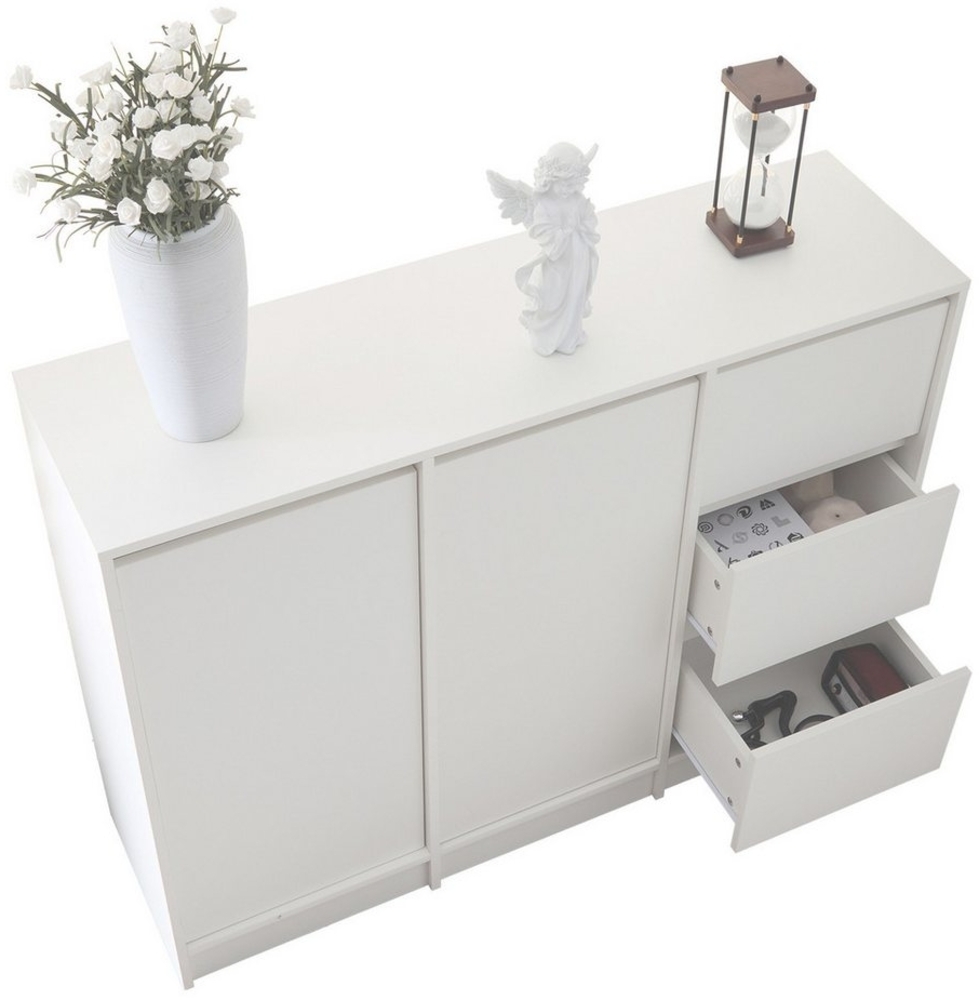 OKWISH Sideboard mit großem Stauraum (Kommode, Schuhschrank, Anrichte, 1 St, 2Türen und 3 Schubladen), mit einem verstellbaren Regal Bild 1