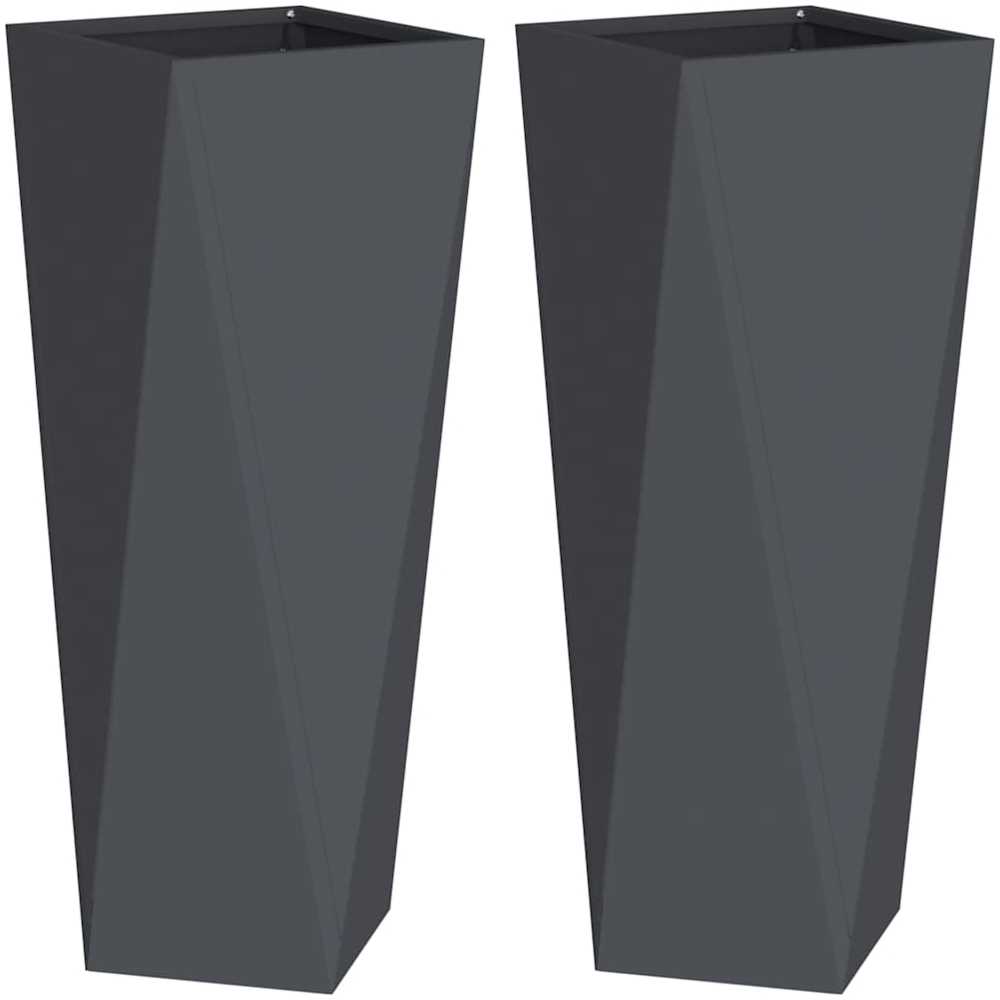 vidaXL Pflanzkübel 2 pcs Anthrazit 30 x 30 x 75 cm Stahl 883771 Bild 1