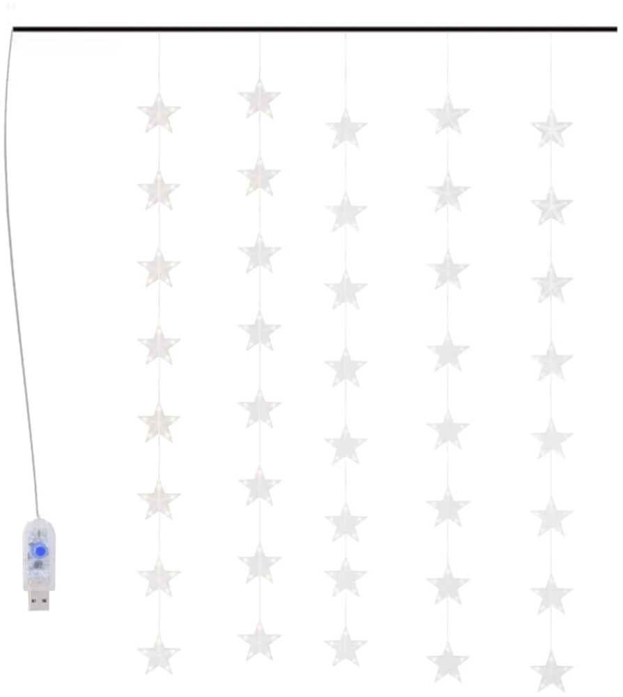 vidaXL LED Sternenvorhang Lichterkette 200 LED Kaltweiß 8 Funktionen 328803 Bild 1