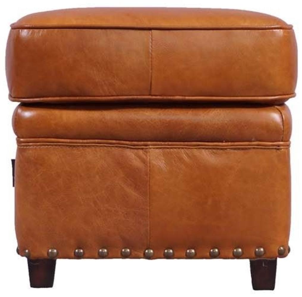 Fußhocker Derry Leder "Columbia-Brown" Bild 1