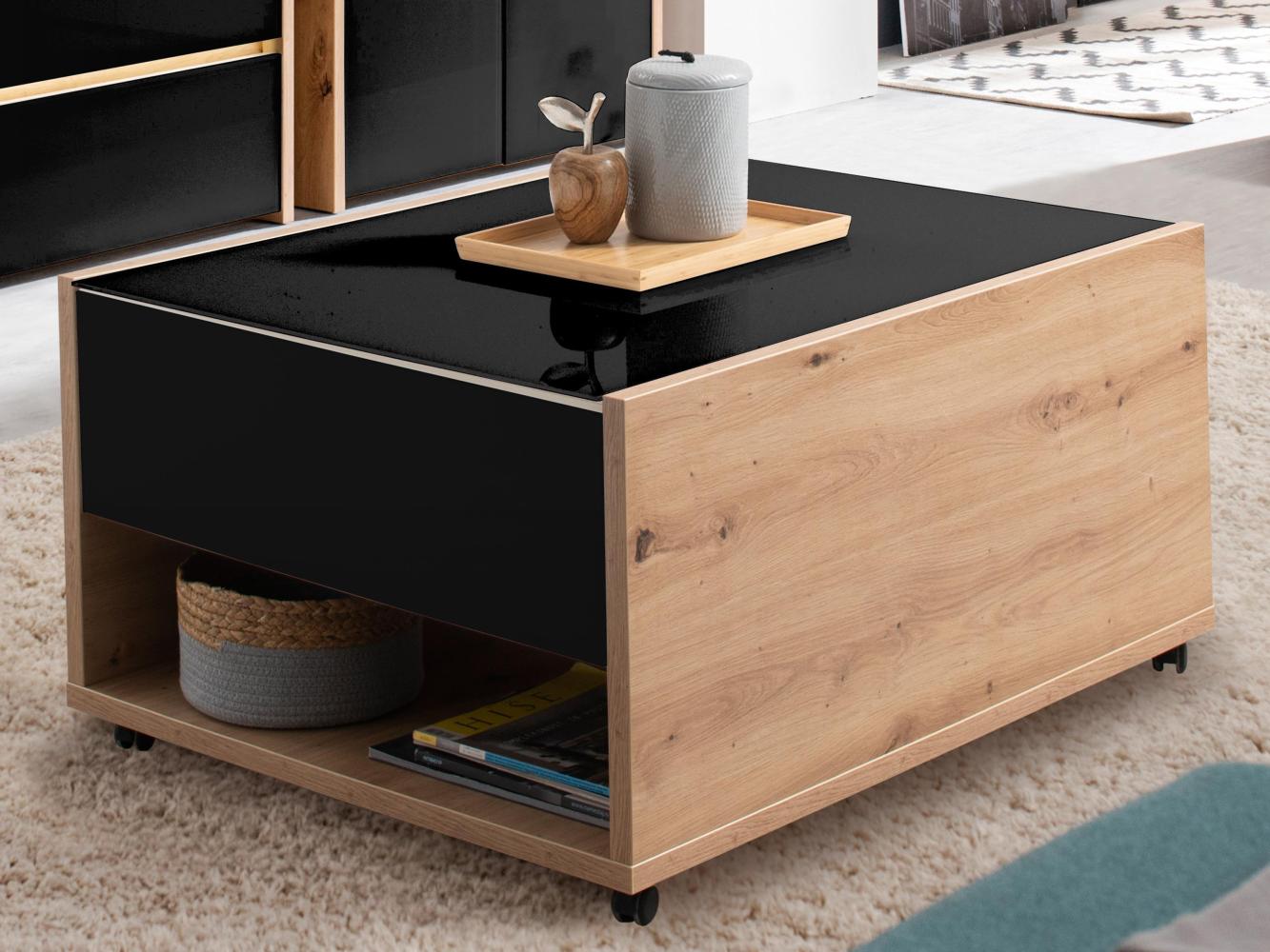 Couchtisch >Mitrovica< in Artisan Eiche Schwarz - 92x47,5x74cm (BxHxT) Bild 1