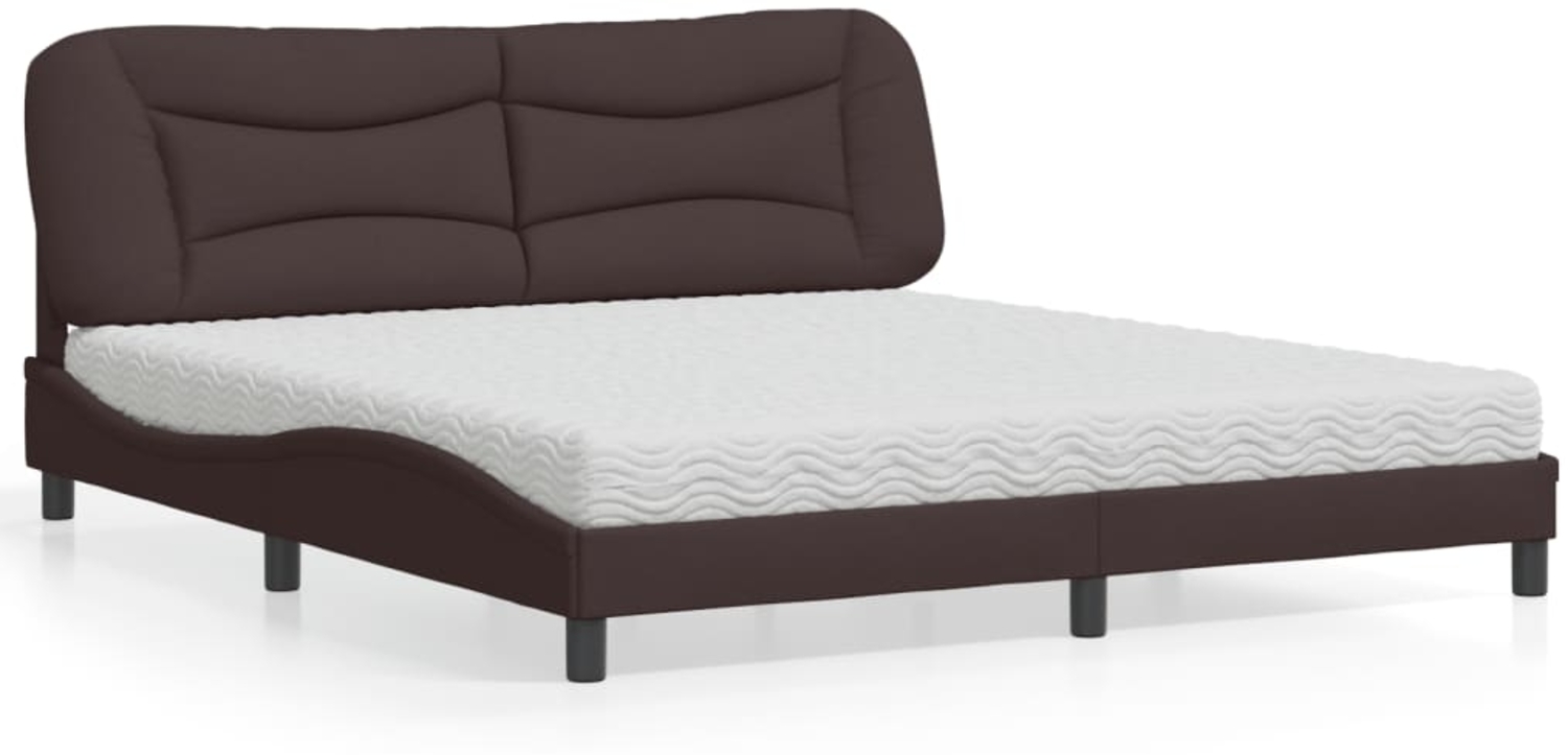 vidaXL Bett mit Matratze Dunkelbraun 180x200 cm Stoff 3208551 Bild 1