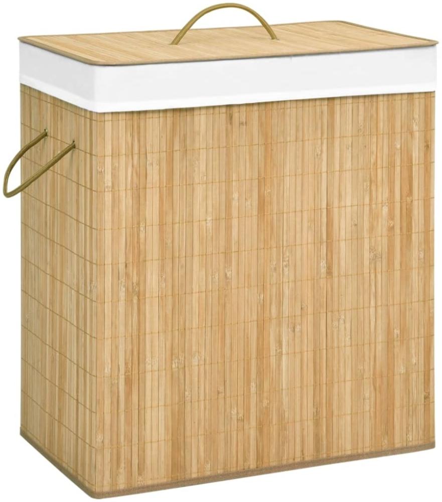 vidaXL Bambus-Wäschekorb mit 2 Fächern 100 L 320740 Bild 1