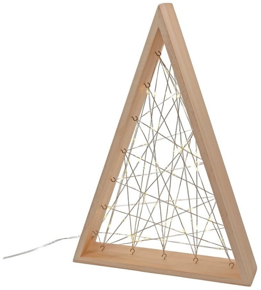 IC Winterworld LED Stern LED Stern oder Tanne aus Holz mit 60er Lichterkette beleuchtet, LED fest integriert, warm-weiß, zum hinstellen Bild 1