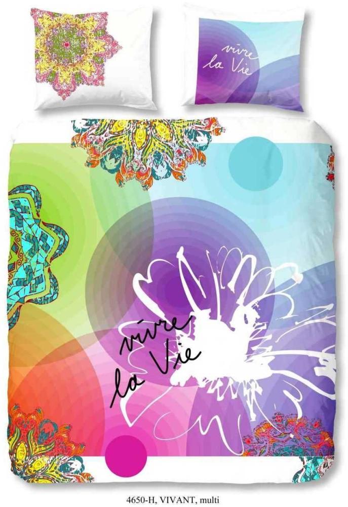 HIP Baumwolle Satin Bettwäsche Kreise Vivant Bunt 135x200 + 80x80 cm Bild 1
