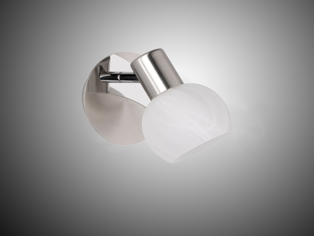 Wandstrahler ANTIBES Silber Chrom & Glas Alabaster, Breite 11cm Bild 1