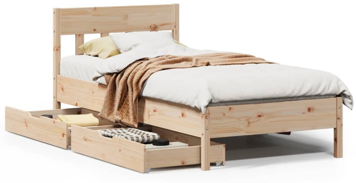vidaXL Massivholzbett ohne Matratze 90x200 Kiefernholz 3301875 Bild 1