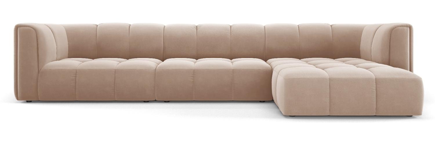 Micadoni Modulares Ecksofa Serena 5-Sitzer Samtstoff, Beige, Rechts Bild 1