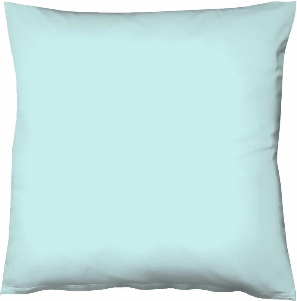 Fleuresse Mako-Satin-Kissenbezug uni colours eisblau 6058 50 x 50 cm Bild 1