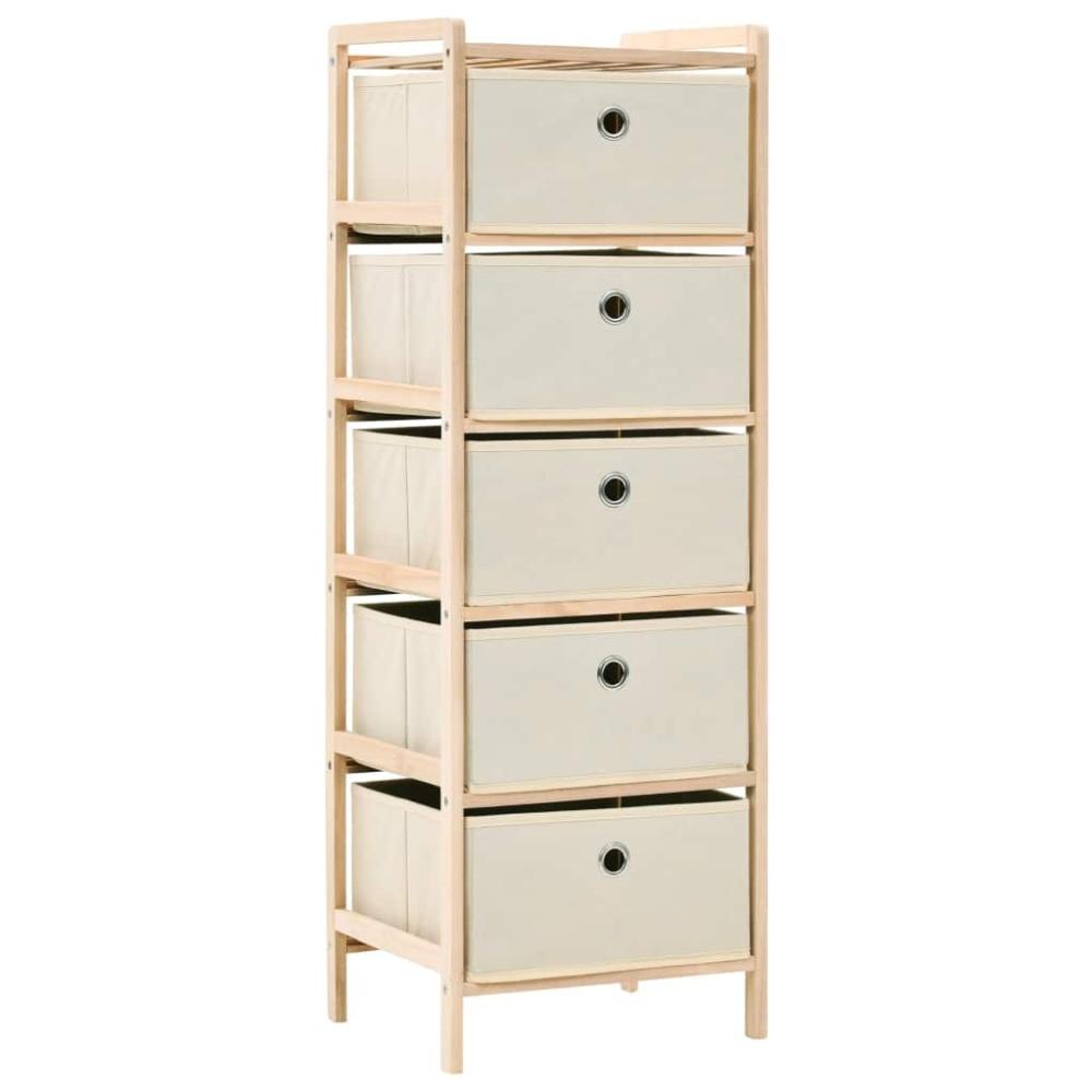 vidaXL Korb-Kommode mit 5 Stoffkörben Zedernholz Beige 32 x 26 x 93 cm (B x T x H) Bild 1