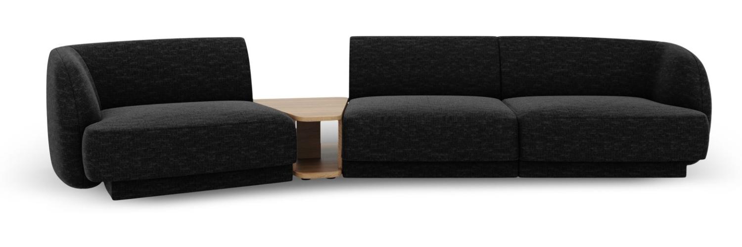 Micadoni Modulares Sofa Miley 3-Sitzer Links Chenille Schwarz Bild 1