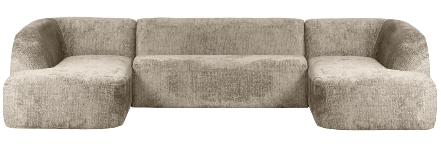 Sofa Sloping U-Form aus Struktursamt, Wheatfield Bild 1